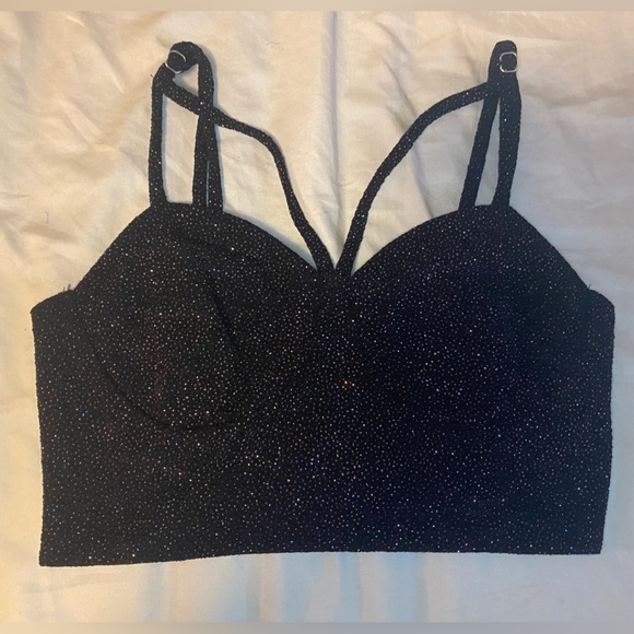 Wild fable glittery, black crop tank top size small - Picture 1 of 6